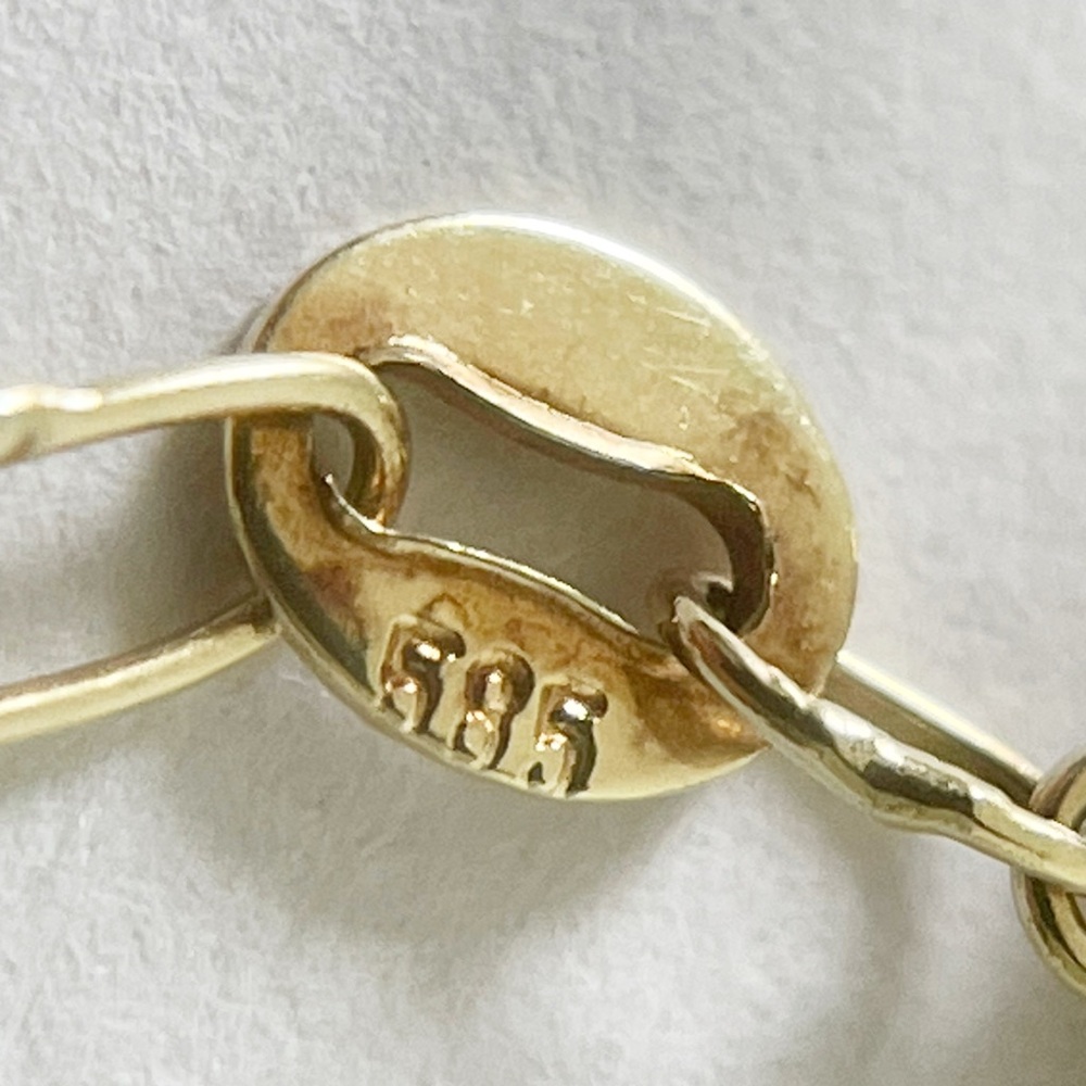 14k yellow gold yellow glass evil eye vintage bracelet - Picture 7 of 12